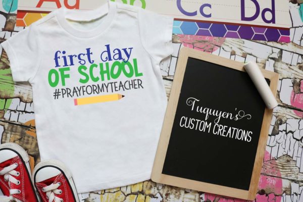 First Day of School #PrayforMyTeacher Kids Shirt