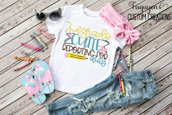 2nd Grade Cutie Reporting for Duty Kids School Shirt