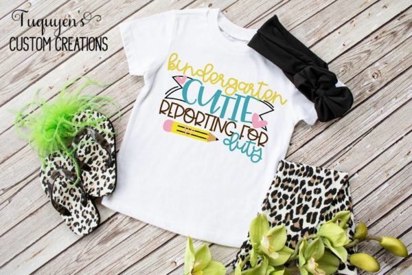 Kindergarten Cutie Reporting for Duty Kids School Shirt