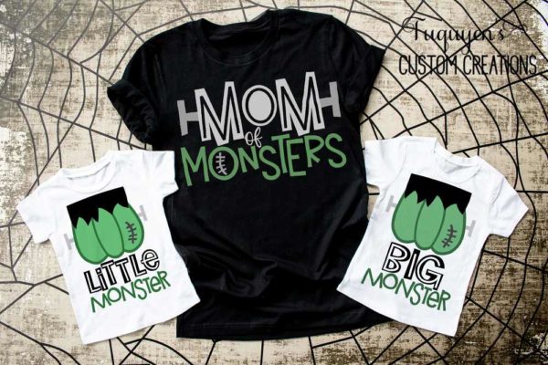 Mom of Monsters, Little Monster & Big Monster T-Shirt Bundle