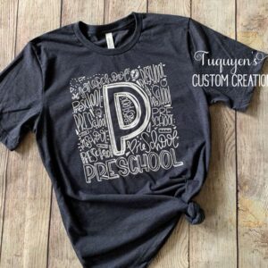 Preschool Teacher Typography T-Shirt