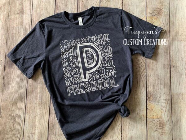 Preschool Teacher Typography T-Shirt