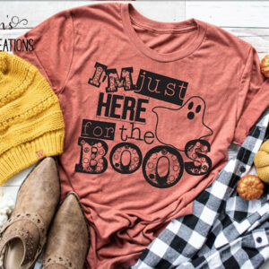 I'm Just Here for the Boos Funny Halloween T-Shirt for Adults
