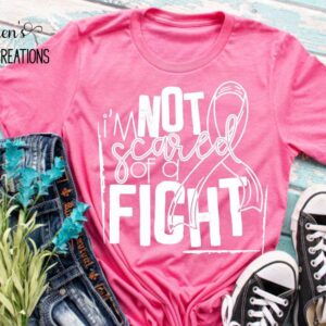 I'm Not Scared of a Fight Breast Cancer Awareness T-Shirt for Adults