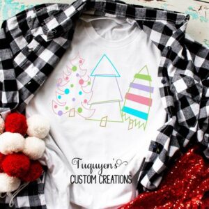 Trio of Colorful Christmas Trees T-Shirt for Kids & T-Shirt for Adults