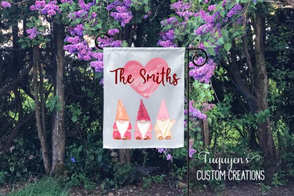 Valentine's Day Gnomes Garden Flag