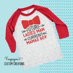 Future Ladies Man Current Mamas Boy Raglan Shirt for Toddlers & Youth