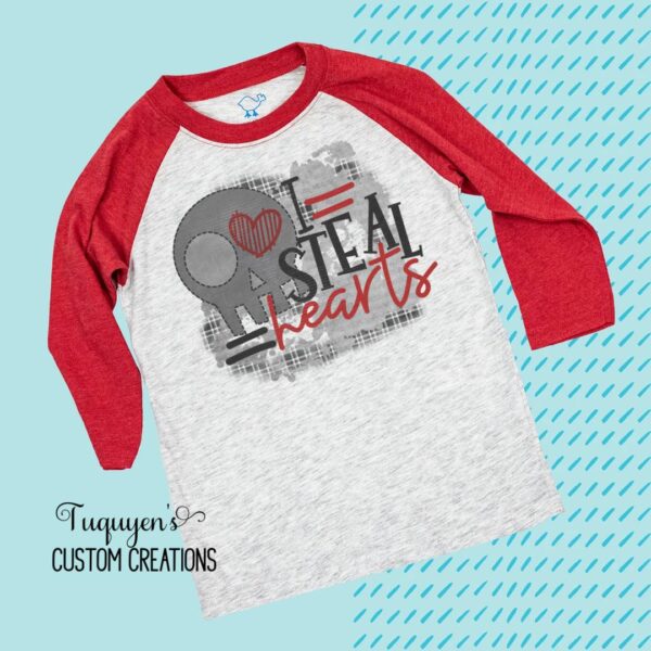 I Steal Hearts Raglan Shirt for Toddlers & Youth