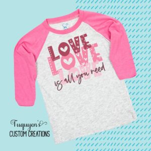 Love is All You Need Raglan Shirt for Toddlers & Youth