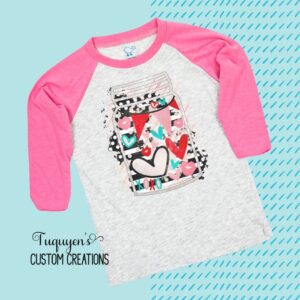 Love in a Jar Valentine Raglan Shirt for Toddlers & Youth