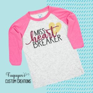 Miss Heart Breaker Raglan Shirt for Toddlers & Youth