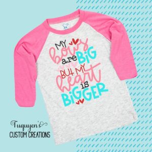 My Bows are Big But My Heart is Bigger Raglan Shirt for Toddlers & Youth