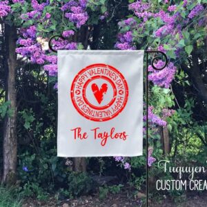Valentine's Day Distressed Stamp Garden Flag