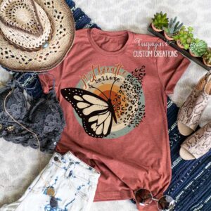 Just Breathe & Believe Butterfly Inspirational T-Shirt