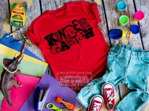 Kindergarten Cheetah Print Kids School Shirt