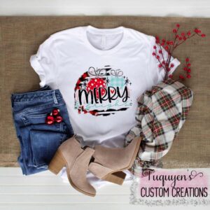 Merry and Bright Christmas T-Shirt for Adults