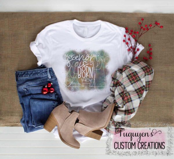 Our Savior is Born Christmas T-Shirt for Adults