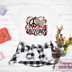 Peace Love Christmas Blessings T-Shirt for Adults