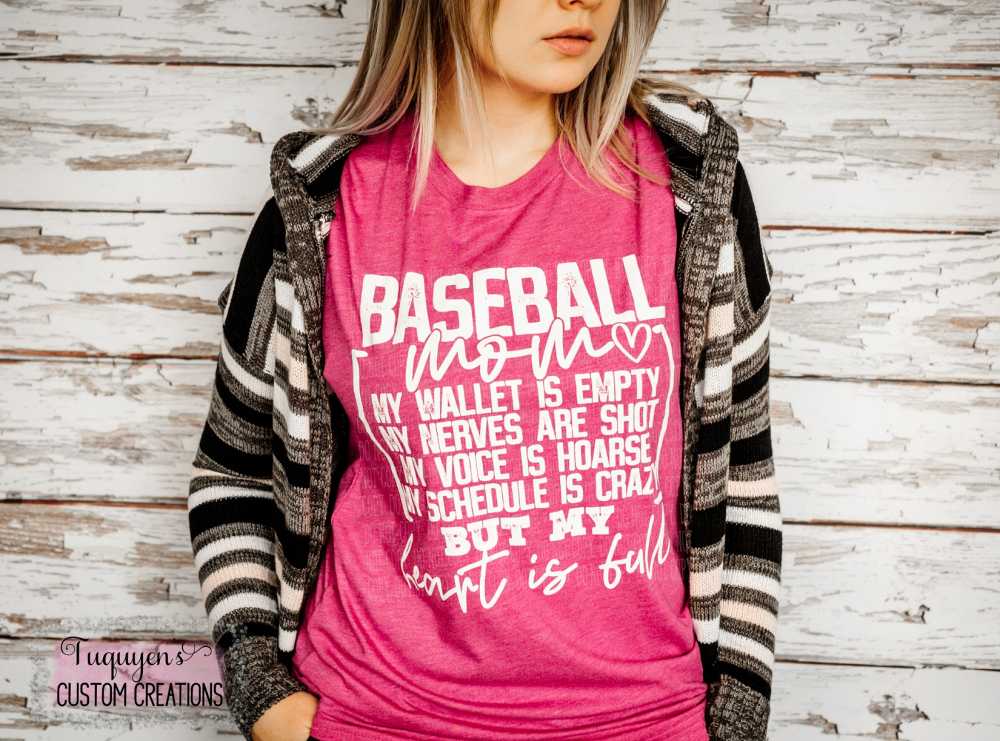 Baseball Mom My Wallet is Empty Funny Mom T-Shirt - Tuquyen's Custom  Creations