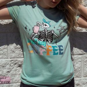 Need My Coffee Skeleton Funny Women's T-Shirt