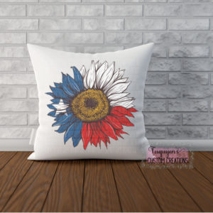 Texas Flag Sunflower Square Throw Pillow