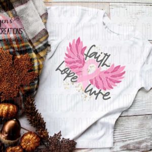 Faith Hope Cure Breast Cancer Awareness T-Shirt