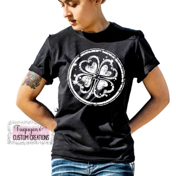Distressed Shamrock St. Patrick's Day Irish T-Shirt for Adults