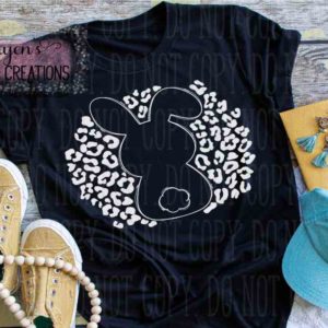 Easter Bunny on Leopard Print Background Easter T-Shirt for Adults