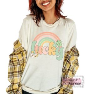 Lucky Rainbow Retro St. Patrick's Day T-Shirt for Adults