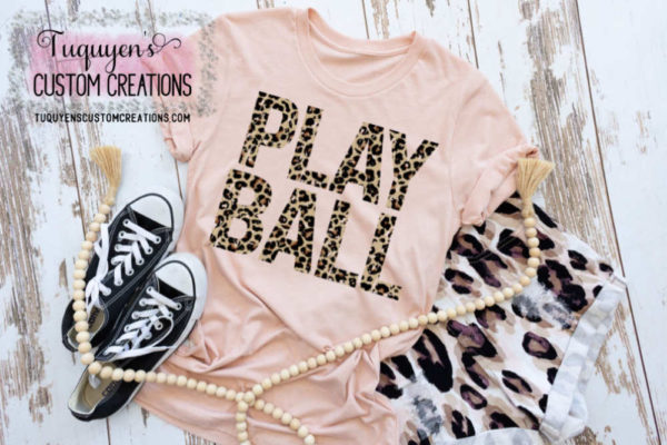 Play Ball Leopard print Tuquyen's Custom Creations