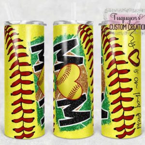 Softball Mom Insulated 20 oz. Tumbler with Lid and Straw
