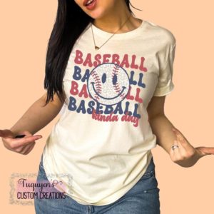 Baseball Kinda Day Retro T-Shirt for Adults