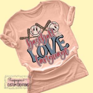 Baseball is My Love Language Retro T-Shirt for Adults