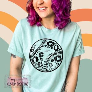 Leopard Print Baseball T-Shirt for Adults