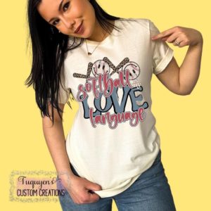 Softball is My Love Language Retro T-Shirt for Adults
