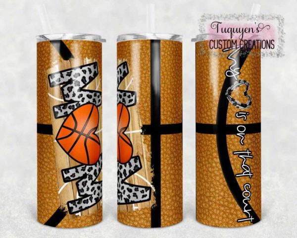Basketball Mom Insulated 20 oz. Tumbler with Lid and Straw