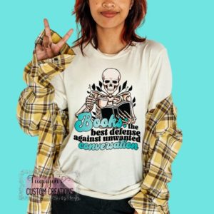Books the Best Defense Against Unwanted Conversation T-Shirt for Adults
