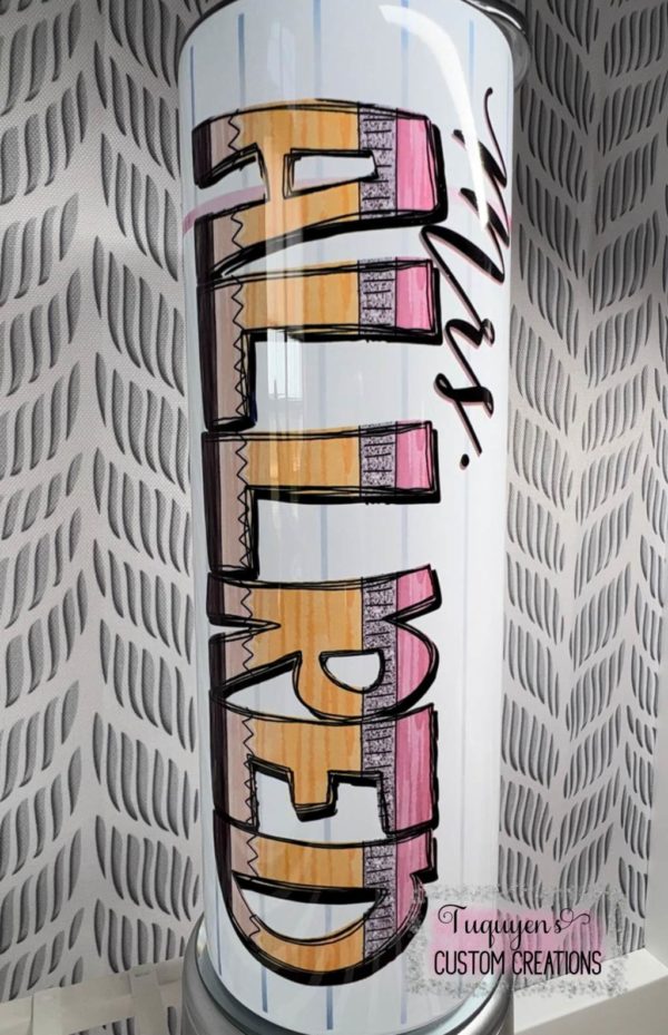 Personalized Teacher Notebook Paper Insulated 20 oz. Tumbler with Lid and Straw