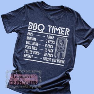 BBQ Timer Beer Funny T-Shirt for Adults