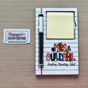 Personalized Teacher Sticky Note Holder