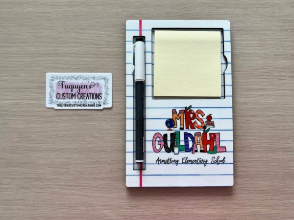 Personalized Teacher Sticky Note Holder