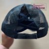 Distressed mesh hat with crisscross adjustable back